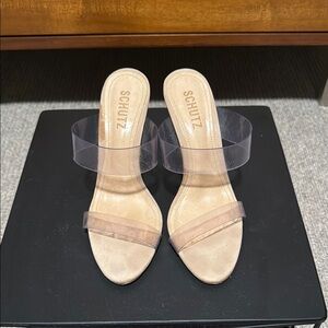 Schutz Women's Clear Strap Heels